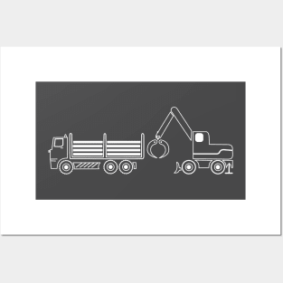 Skidder and truck Posters and Art